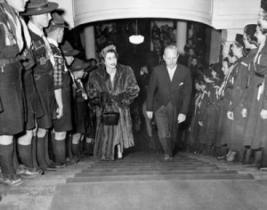 Princess Elizabeth and Premier Angus L. Macdonald at Province House, 1951
