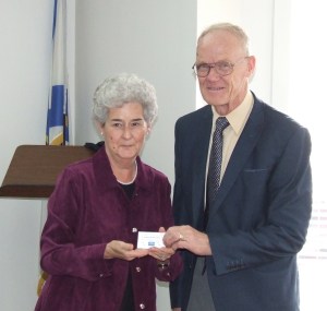 Mayor Smith and David Howe with Parrsboro Alternate Currency